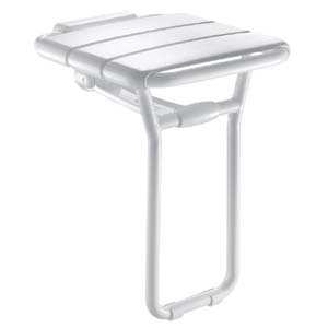 Image Produit Siège de douche relevable Alu avec pied rentrant articulé
