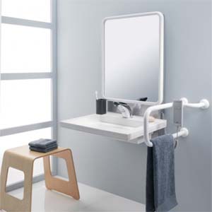 Image Produit Support lavabo réglable électrique avec miroir