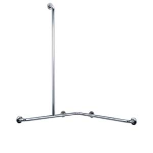 Image Produit Barre de douche d'angle avec remontée verticale Inox brillant