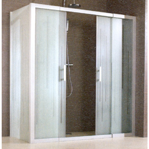 Image Produit Paroi de douche Jazz avec porte coulissante à 4 vantaux extensible